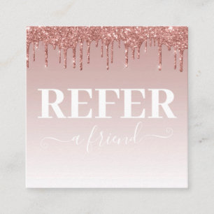 Cartão De Indicação Largura de gotejamento Dourada de rosa Consulte um