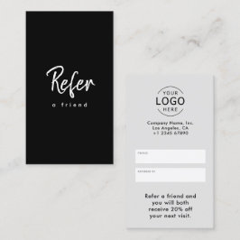 Cartão De Indicação Logotipo de Empresa Minimalista Moderno Simples