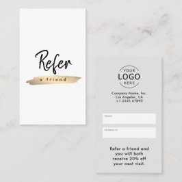 Cartão De Indicação Logotipo de Empresa Minimalista Simples Elegante