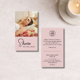 Cartão De Indicação Massagem de Bem-Estar de Spa Moderno Rosa