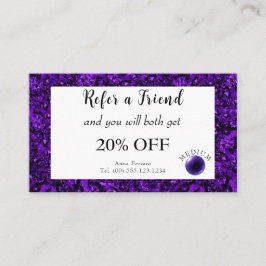 Cartão De Indicação Meio Psicológico Ametist e Ametist Crystal Ball