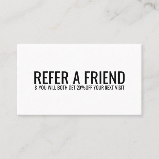 Cartão De Indicação Minimalist Black White Bold Salon