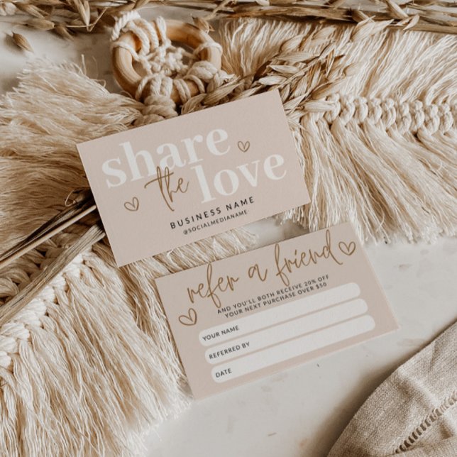 Cartão De Indicação Modern Boho Refer A Friend Discount Coupon Card (Refer a Friend Discount Business Card)