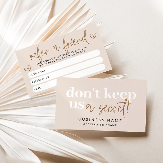 Cartão De Indicação Modern Boho Refere Um Cartão De Cupão De Desconto  (Boho Refer A Friend Discount Card)