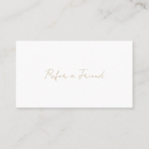 Cartão De Indicação Moderno Minimalista de Script Dourado Elegante Sim