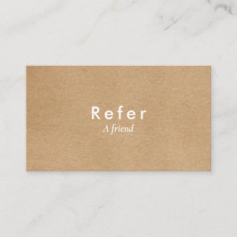 Cartão De Indicação Moderno Minimalista Rustic Kraft