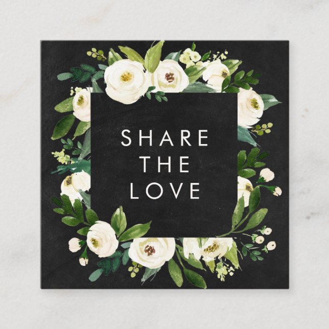 Cartão De Indicação Moldura Romântica De Aquarela De Inverno (Frente)