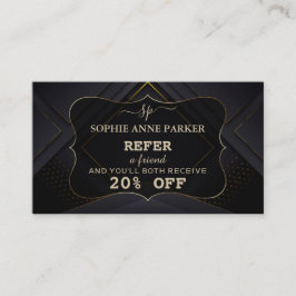 Cartão De Indicação Monograma Caligrafia Dourada Maquiagem Profissiona