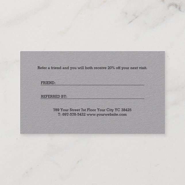 Cartão De Indicação Monograma de Cinzas Artísticas Modernas Personaliz (Verso)