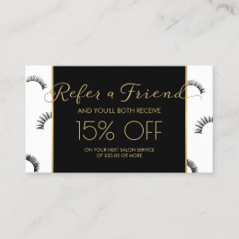 Cartão De Indicação Muitas chicotadas Lash Salão Branco/Preto Referênc