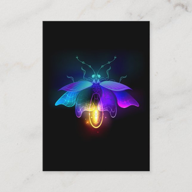 Cartão De Indicação Neon Firefly a preto (Frente)