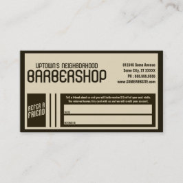 Cartão De Indicação o barbeiro retro consulta um amigo