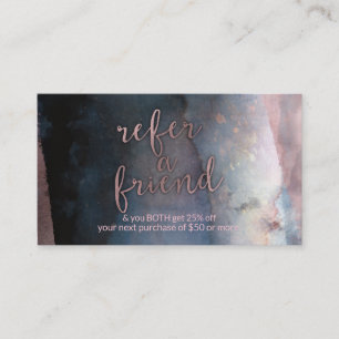 Cartão De Indicação O ouro azul & cor-de-rosa da aguarela moderna