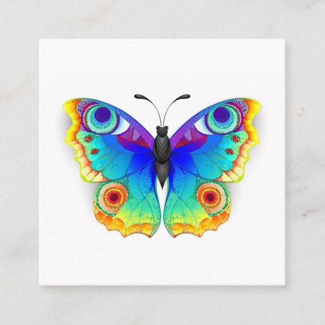 Cartão De Indicação Olho Peacock da Borboleta Arco-Íris (Frente)