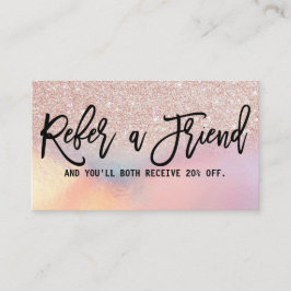 Cartão De Indicação Ómbre Holográfico Iridescente da Glitter Dourado r