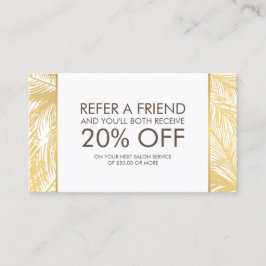 Cartão De Indicação Ouro Palms Spray Logotipo Branca para bronzeamento