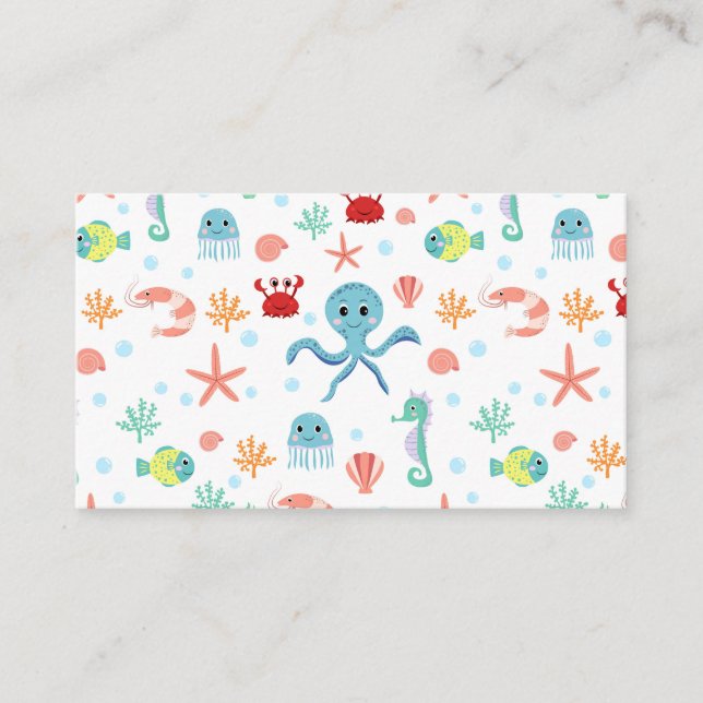 Cartão De Indicação Padrão do mundo do mar (Frente)