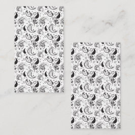 Cartão De Indicação Padrão Paisley Preto e Branco – Arte Textil Elegan