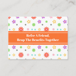 Cartão De Indicação Padrão sem costura de Flora Colorida