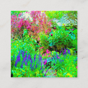 Cartão De Indicação Paisagem de Jardim Verde Primavera com Peonies