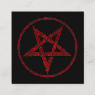Cartão De Indicação Pentagrama do diabo vermelho