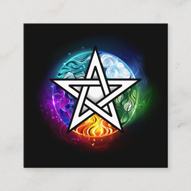 Cartão De Indicação Pentagrama do Wiccan (Frente)