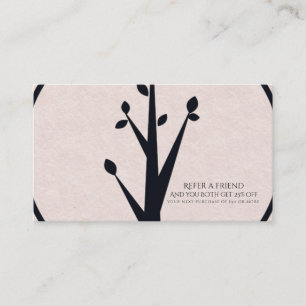 Cartão De Indicação Pequena Árvore Rústica Natureza Orgânica Indique u