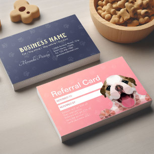Cartão De Indicação Pet Care Sitting Bathing & Grooming Referards