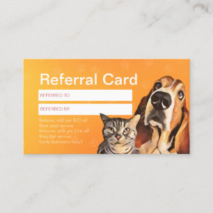 Cartão De Indicação Pet Care Sitting Bathing & Grooming Referards