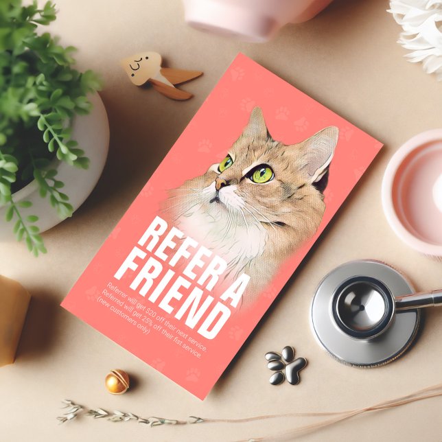 Cartão De Indicação Pet Care Sitting Bathing & Grooming Refercard (Criador carregado)