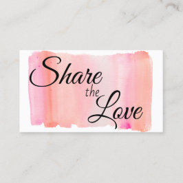 Cartão De Indicação Pincel Cor de Água Rosa Moderna Pincel Pincel Comp