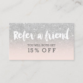 Cartão De Indicação Placa de referência, tipografia moderna, prata