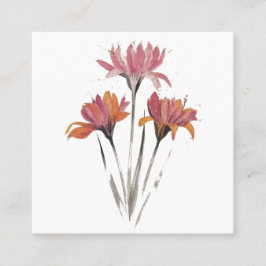 Cartão De Indicação Placas fetais: Aquarela e Lápis Arte Floral