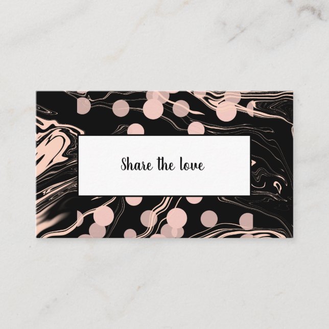 Cartão De Indicação preto de mármore (Frente)