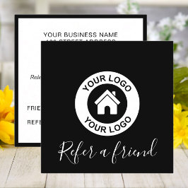 Cartão De Indicação Preto e Branco Elegante moderno