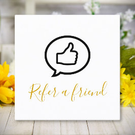 Cartão De Indicação Preto Elegante Simples e Faux Dourado