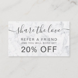 Cartão De Indicação Profissional de mármore branco moderno da