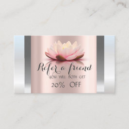 Cartão De Indicação Profissional Lotus Rosa Dourado
