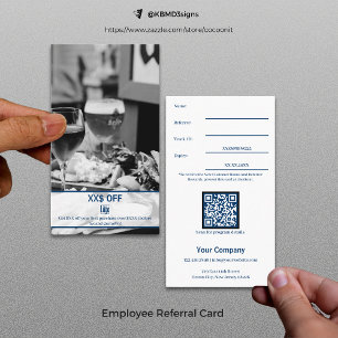 Cartão De Indicação Recompensa de Empregado com Desconto do Cliente na