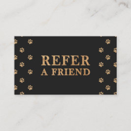 Cartão De Indicação Refer A Friend Modern Luxury Pet Care Black