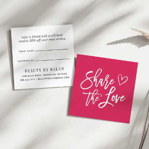 Cartão De Indicação Rosa   Partilhar a Praça do Amor