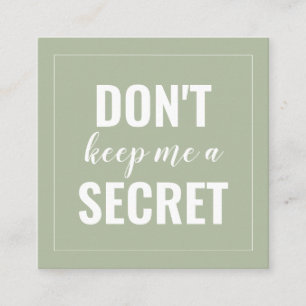 Cartão De Indicação Sage Engraçado Não me mantenha um mínimo secreto