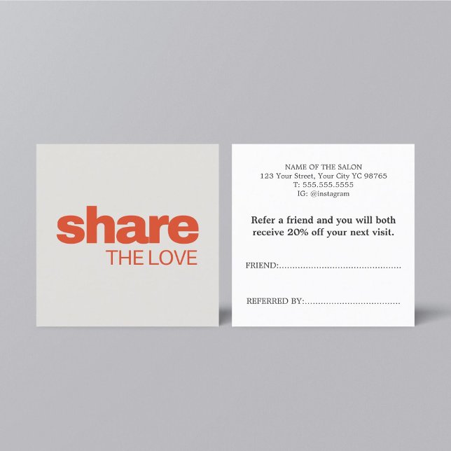 Cartão De Indicação Salão de Bela Branca do Pastel Elegante Minimalist (Criador carregado)