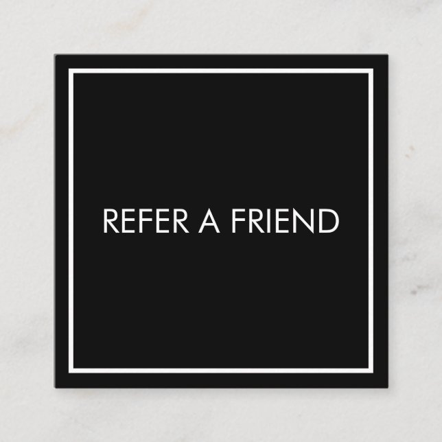 Cartão De Indicação Salão de Bela Elegante Negra Moderna (Frente)