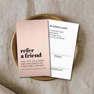 Cartão De Indicação Salão de Beleza Moderno e Elegante com Dourado Ros