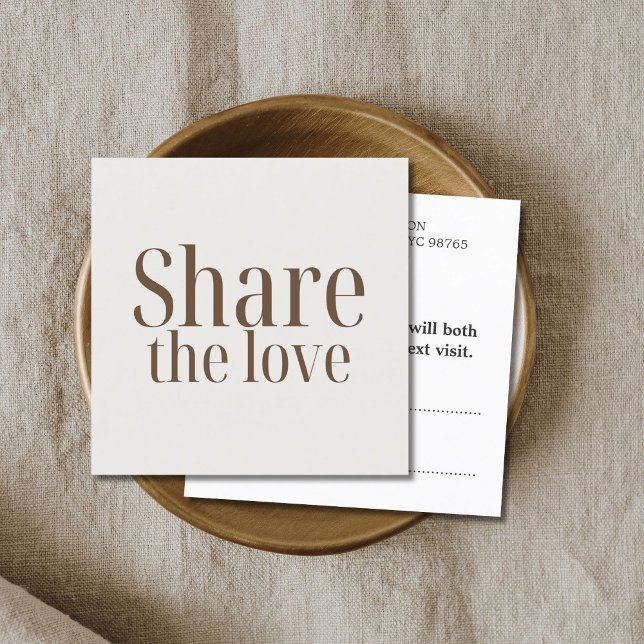 Cartão De Indicação Salão Elegante Mínimo de Pastel Beige (Criador carregado)