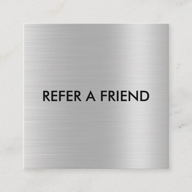 Cartão De Indicação Salão Único de Lúpulo Silver Glitter (Frente)