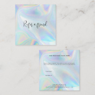Cartão De Indicação Script Holográfico de Negócios Elegante