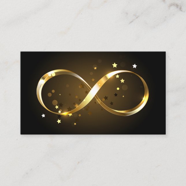 Cartão De Indicação Símbolo Infinity do ouro (Frente)