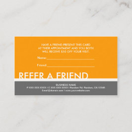 Cartão De Indicação Simples cinzentos amarelos alaranjado consultam